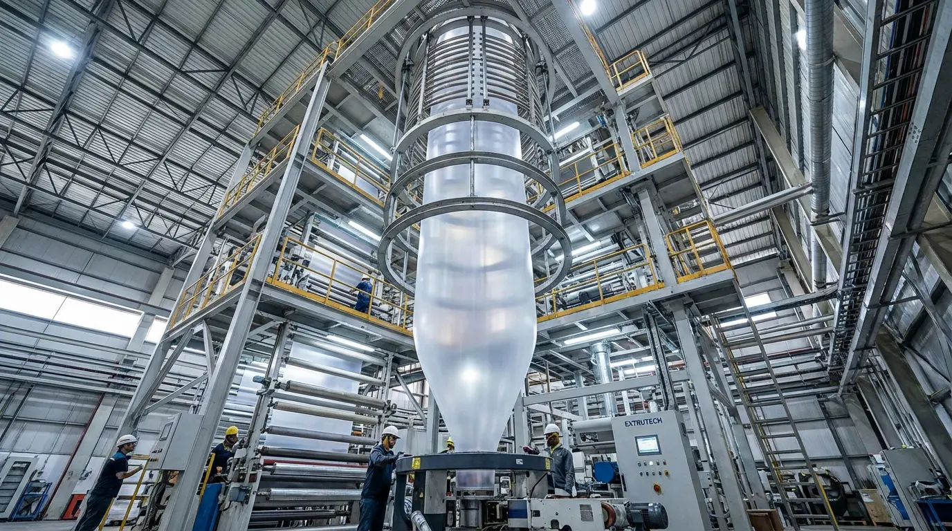 Blown film extrusion bubble process