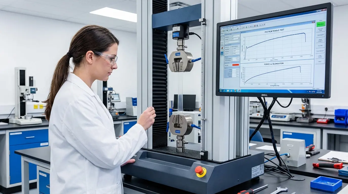 PVC film tensile strength testing
