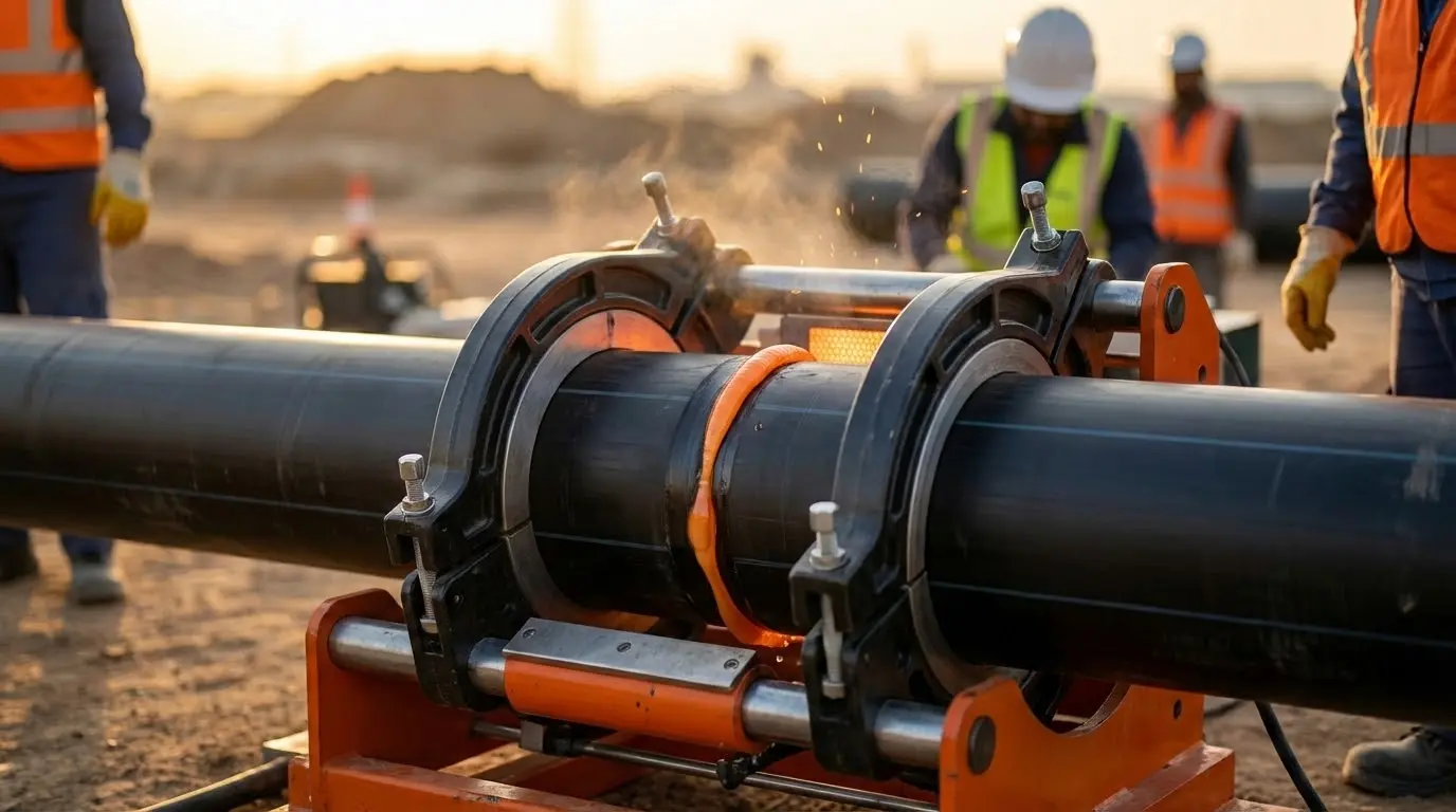 Butt fusion welding process for HDPE pipes